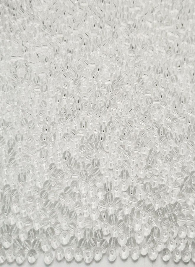 INDIKONB Glass Crystal Beads for Bracelet, Necklace & Jewellery Making | Glass Beads Bulk Wholesale Pack, White